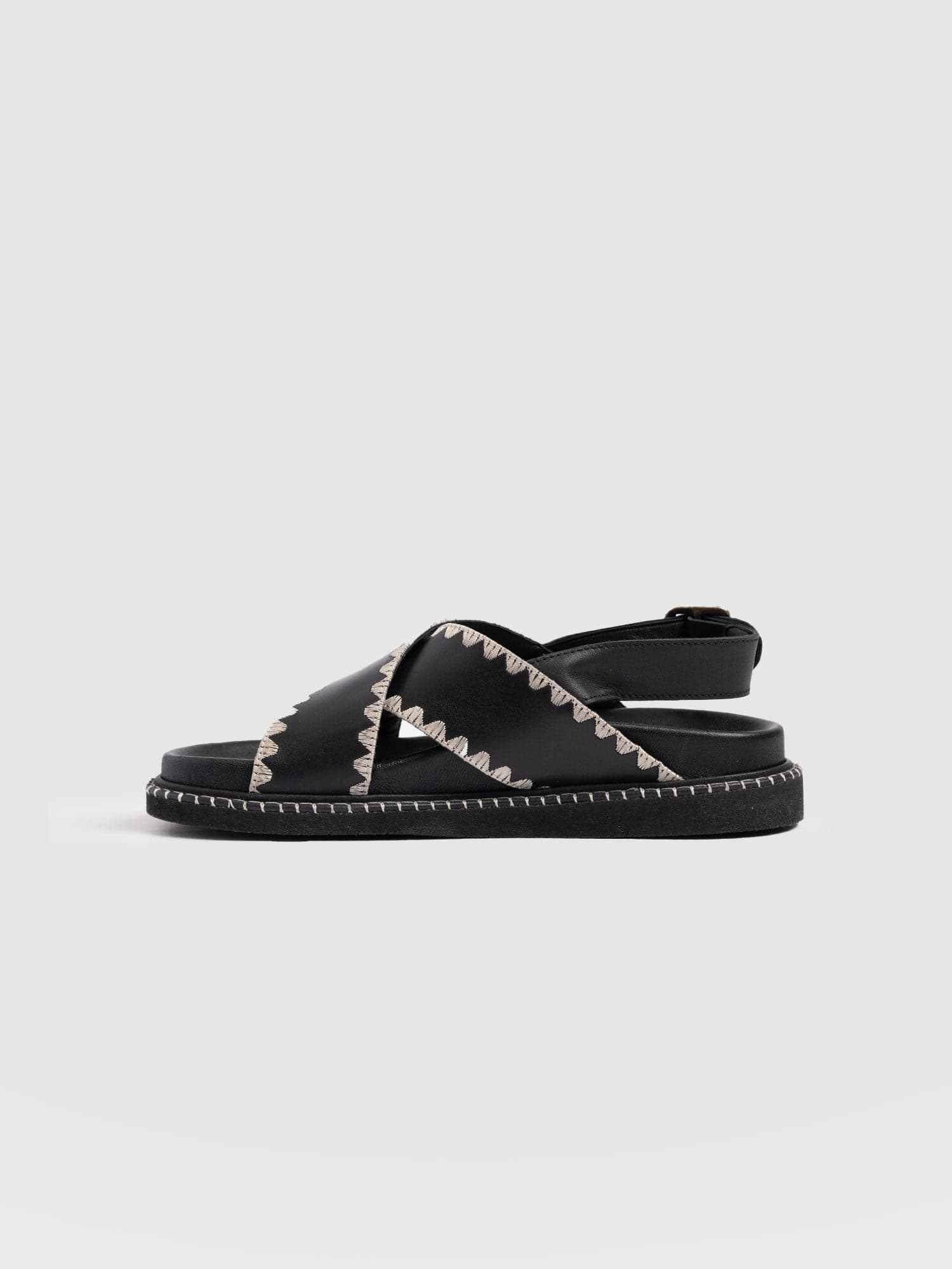 Bonnie Cross Over Sandals - Black
